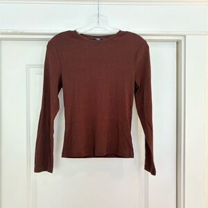 Express Women's Brown Long Sleeve Top
